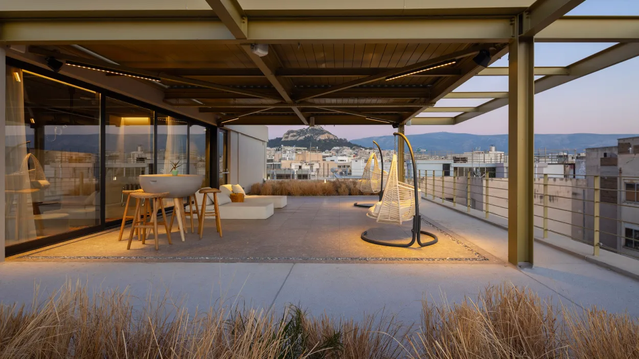 Artevia Stone code3 Moxy Hotel Athens afternoon